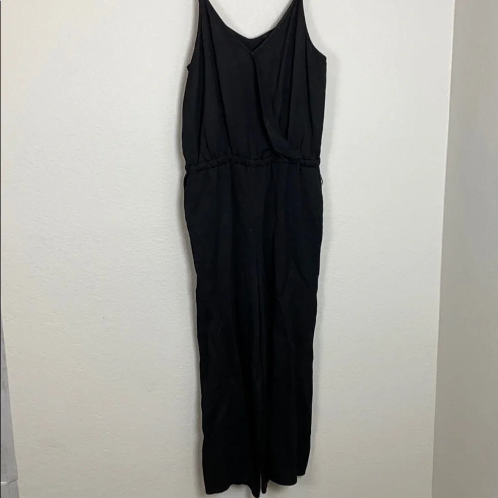Loft surplice front black jumpsuit - Picture 4 of 12